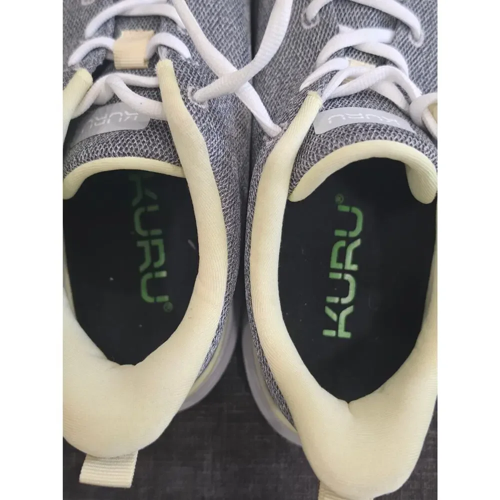 KURU FLEX Via Women’s 9.5 Wide Dove Gray Pale Lime Orthopedic Walking Shoes